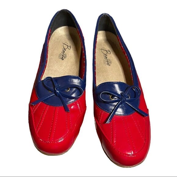 Beacon Misty Duck Rainy Rubber Slide Flats Red Blue Waterproof Loafers Women 8.5 - Picture 4 of 8